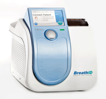 Image: The Exalenz BreathID System device used in the BreathID Hp test for detection of active H. pylori infection (Photo courtesy of Exalenz Bioscience).